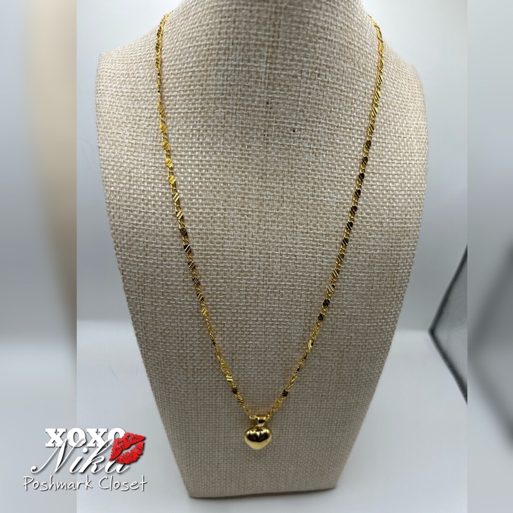Dainty Gold Stainless Steel Heart Pendant Necklace